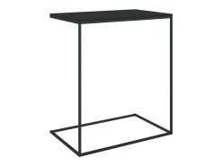 Mesa auxiliar de madera contrachapada negro 55x35x66 cm