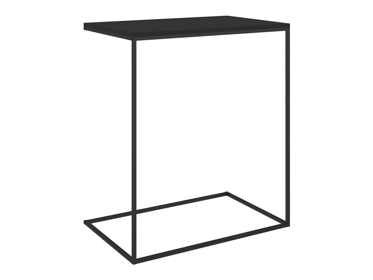 Mesa auxiliar de madera contrachapada negro 55x35x66 cm