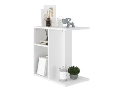 Mesa auxiliar de madera contrachapada blanco 50x30x50 cm