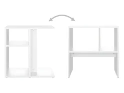 Mesa auxiliar de madera contrachapada blanco 50x30x50 cm
