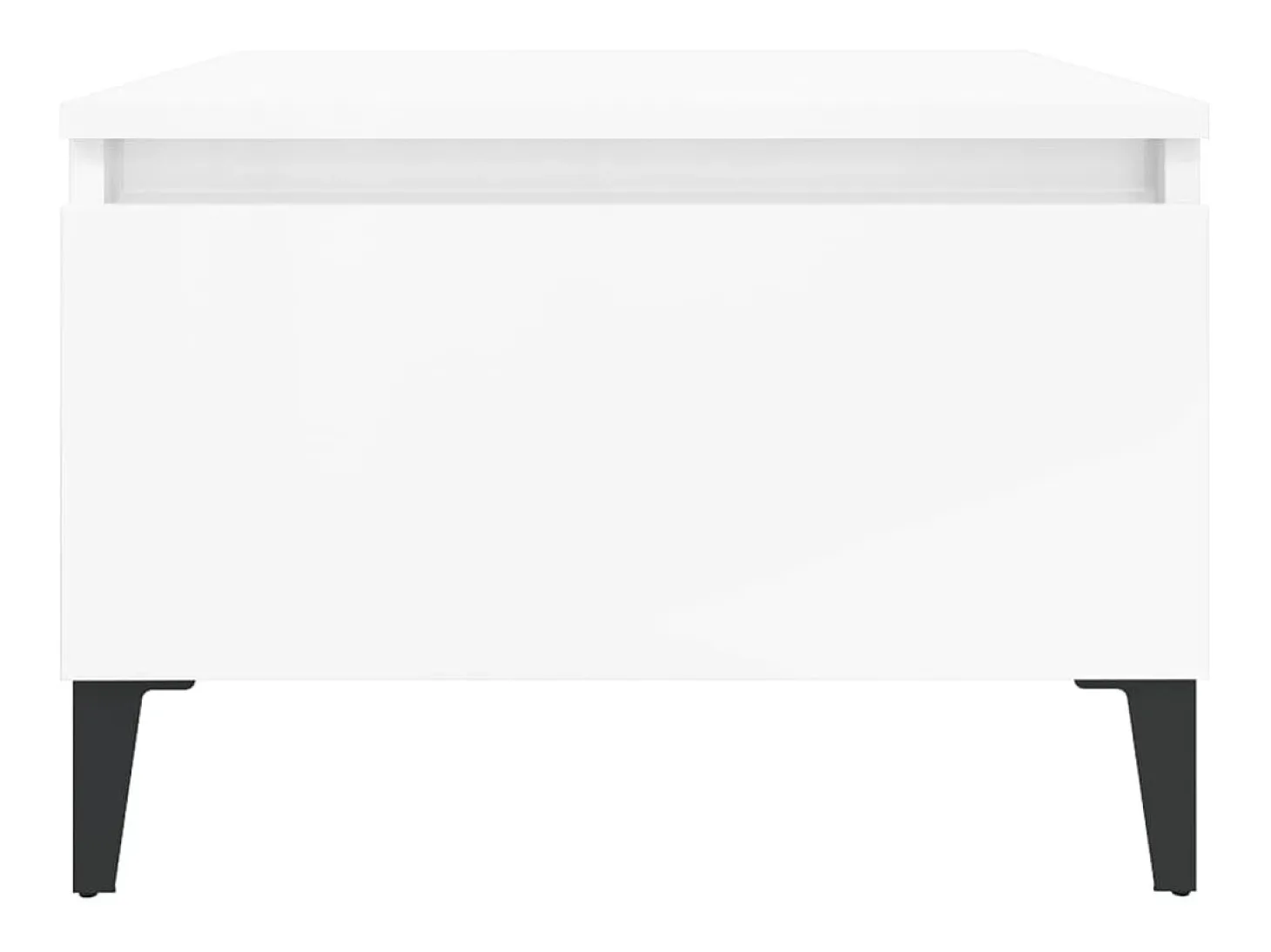 Mesa auxiliar de madera contrachapada blanco brillo 50x46x35 cm