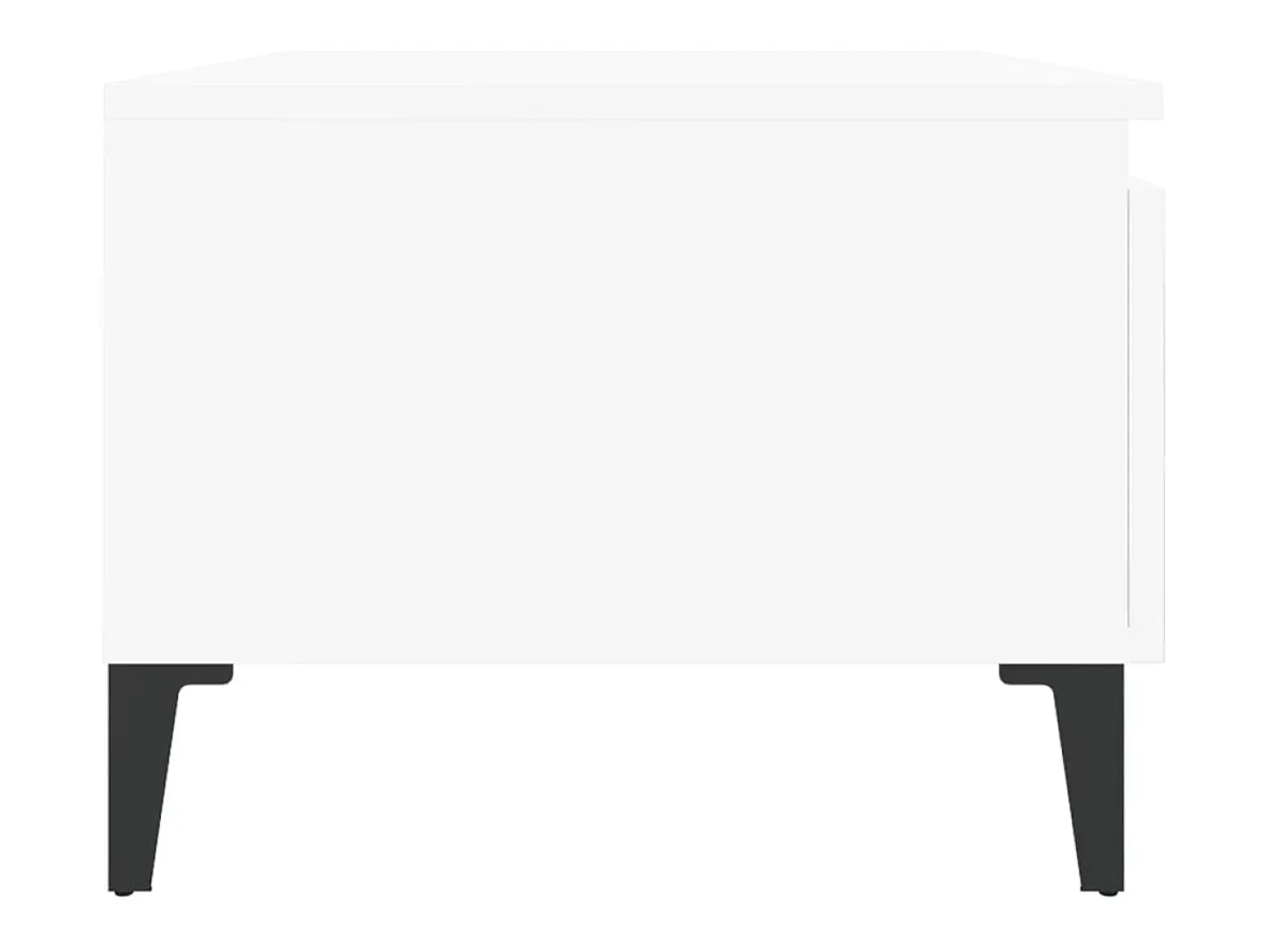 Mesa auxiliar de madera contrachapada blanco brillo 50x46x35 cm