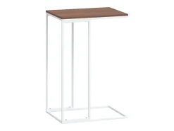 Mesa auxiliar de madera contrachapada blanco 40x30x59 cm