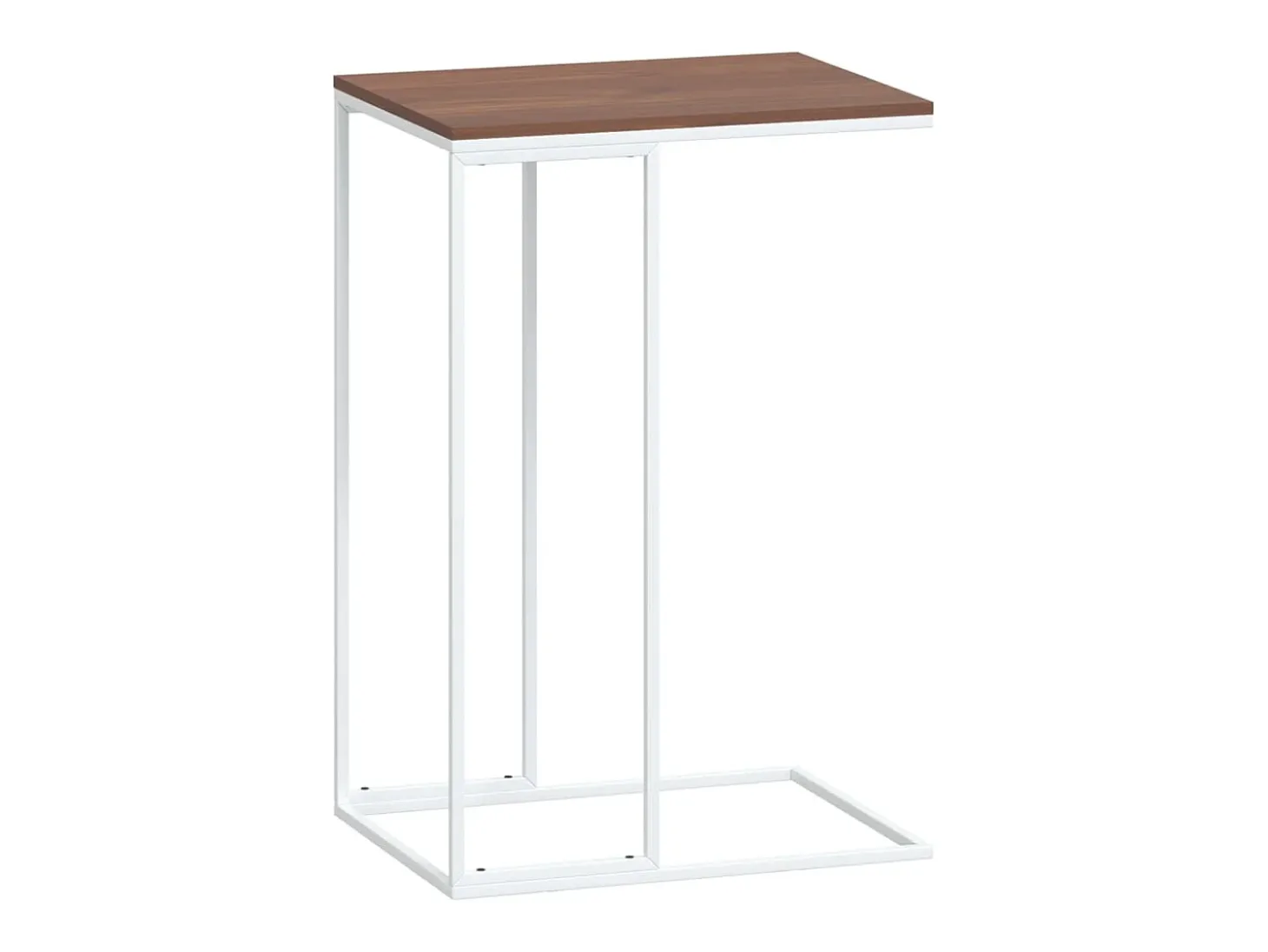 Mesa auxiliar de madera contrachapada blanco 40x30x59 cm
