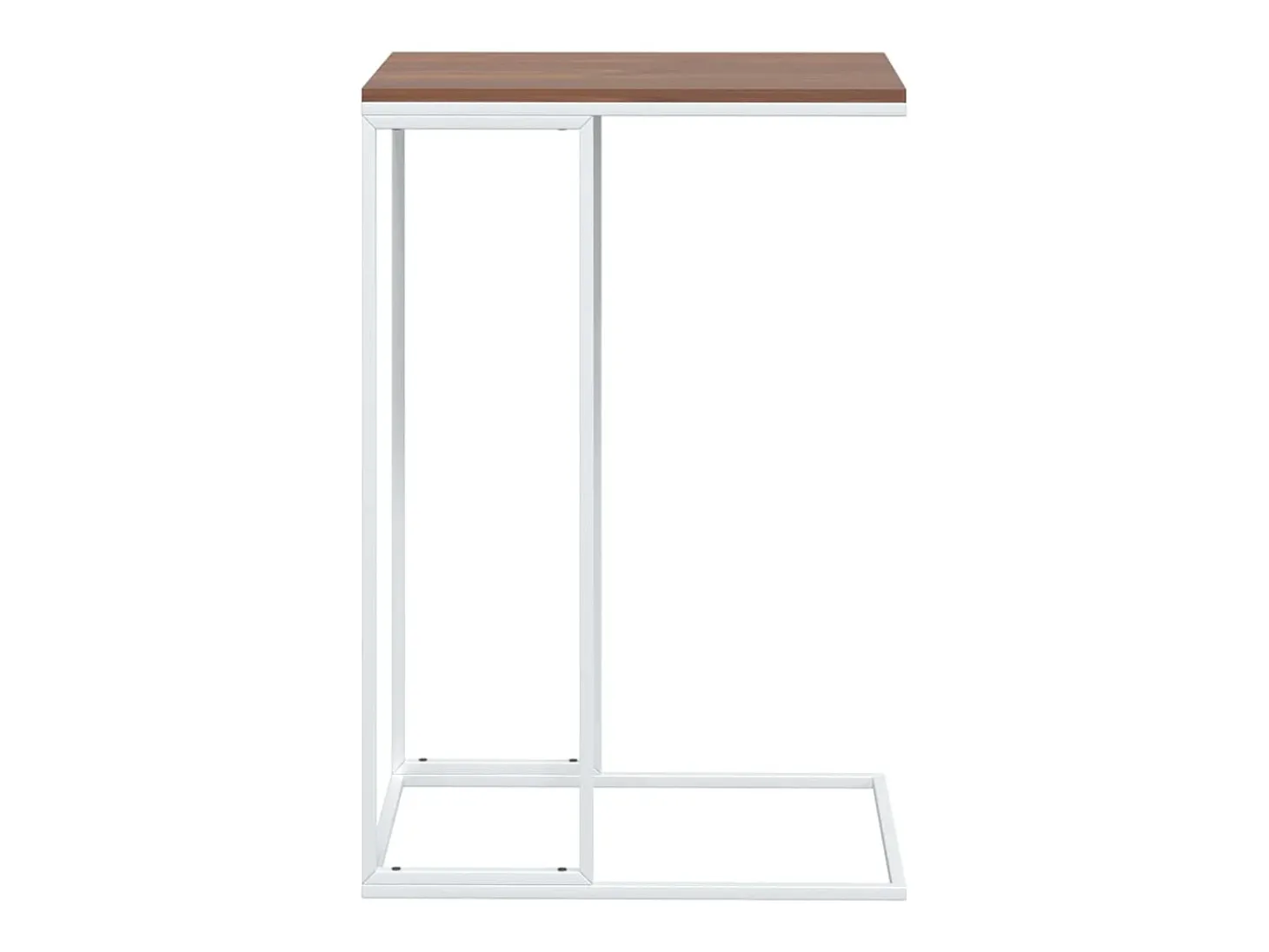 Mesa auxiliar de madera contrachapada blanco 40x30x59 cm