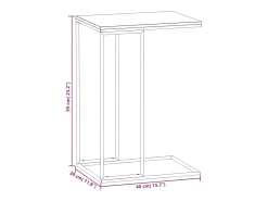 Mesa auxiliar de madera contrachapada blanco 40x30x59 cm