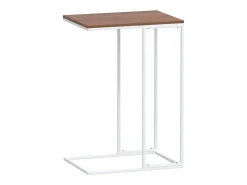 Mesa auxiliar de madera contrachapada blanco 40x30x59 cm