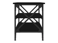 Mesa auxiliar de madera contrachapada negro 55x38x45 cm