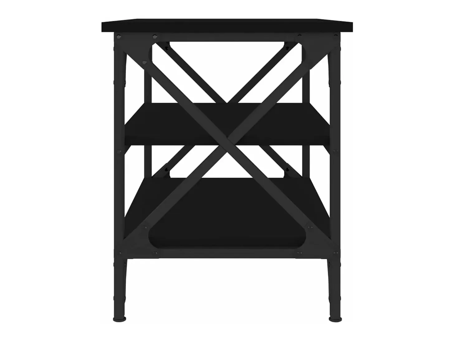 Mesa auxiliar de madera contrachapada negro 55x38x45 cm