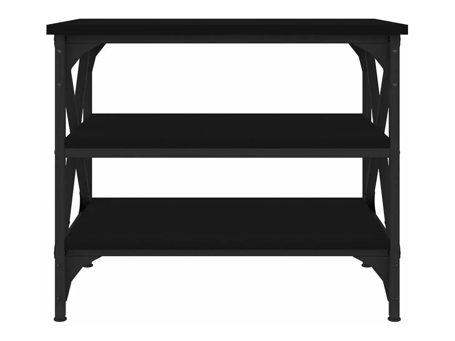 Mesa auxiliar de madera contrachapada negro 55x38x45 cm