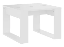 Mesa auxiliar de madera contrachapada blanco 50x50x35 cm