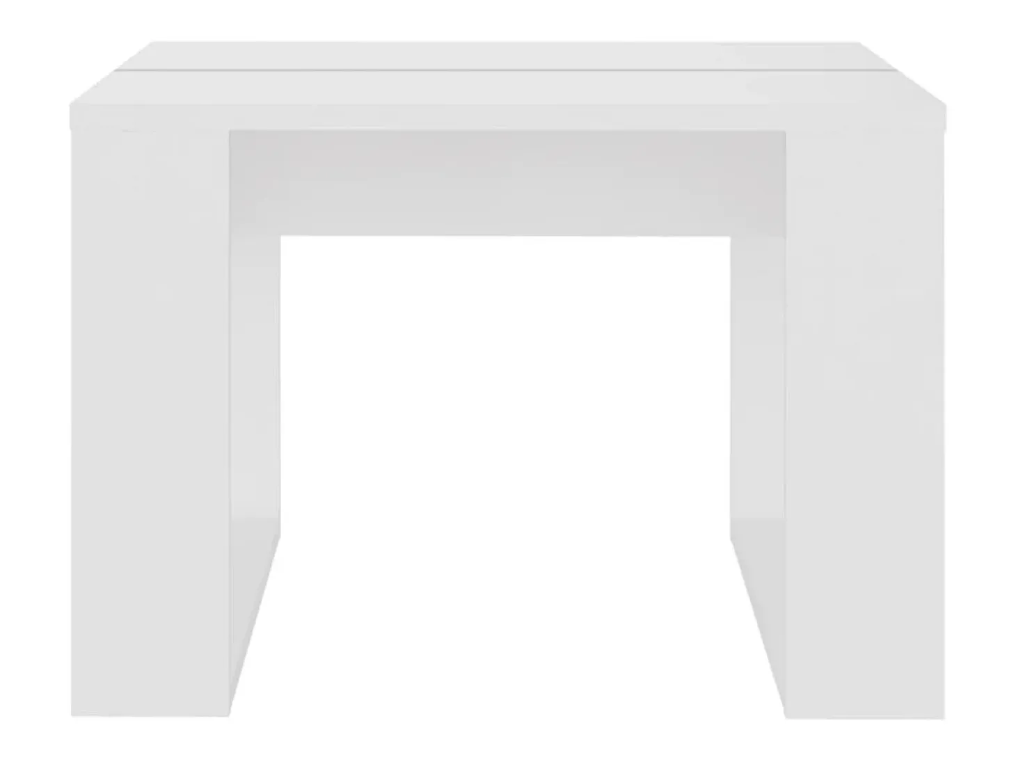 Mesa auxiliar de madera contrachapada blanco 50x50x35 cm