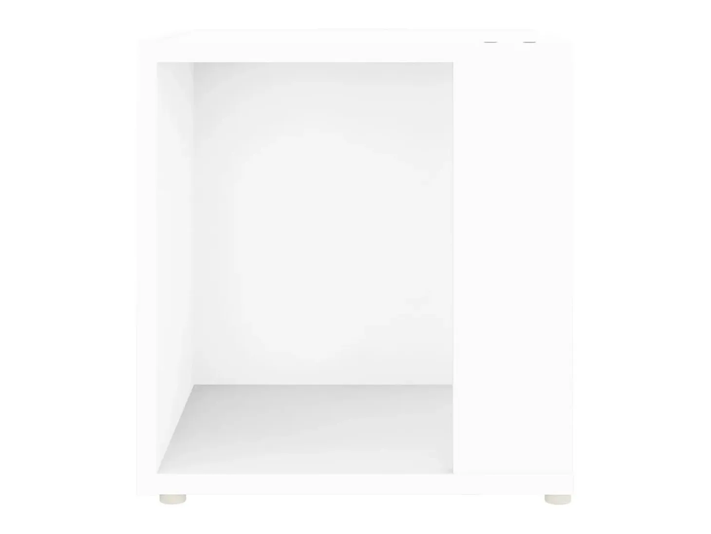 Mesa auxiliar de madera contrachapada blanco 33x33x34,5 cm