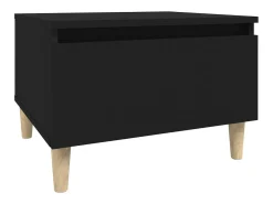 Mesa auxiliar de madera contrachapada negro 50x46x35 cm