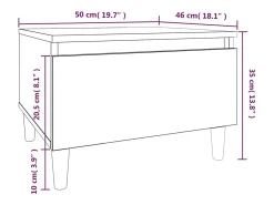 Mesa auxiliar de madera contrachapada negro 50x46x35 cm