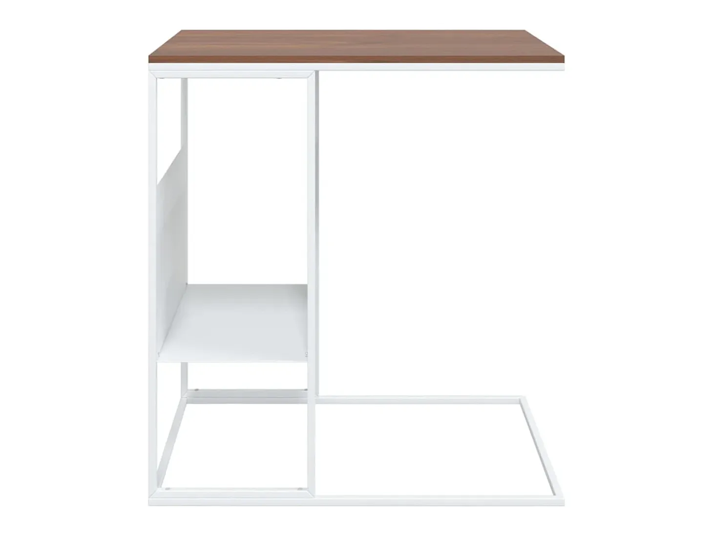 Mesa auxiliar de madera contrachapada blanca 55x36x59,5 cm