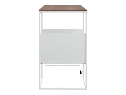 Mesa auxiliar de madera contrachapada blanca 55x36x59,5 cm