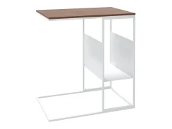 Mesa auxiliar de madera contrachapada blanca 55x36x59,5 cm