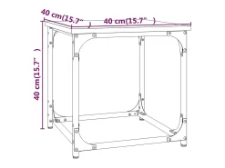 Mesa auxiliar de madera contrachapada marrón roble 40x40x40 cm