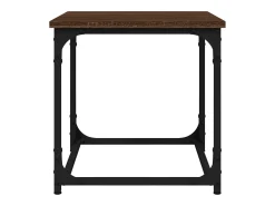 Mesa auxiliar de madera contrachapada marrón roble 40x40x40 cm