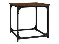 Mesa auxiliar de madera contrachapada marrón roble 40x40x40 cm