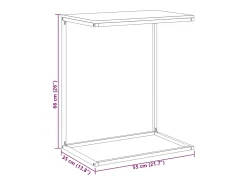 Mesa auxiliar de madera contrachapada blanco 55x35x66 cm