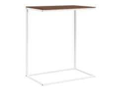 Mesa auxiliar de madera contrachapada blanco 55x35x66 cm
