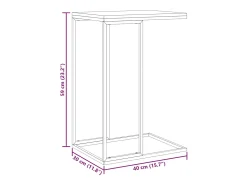 Mesa auxiliar de madera contrachapada blanco 40x30x59 cm