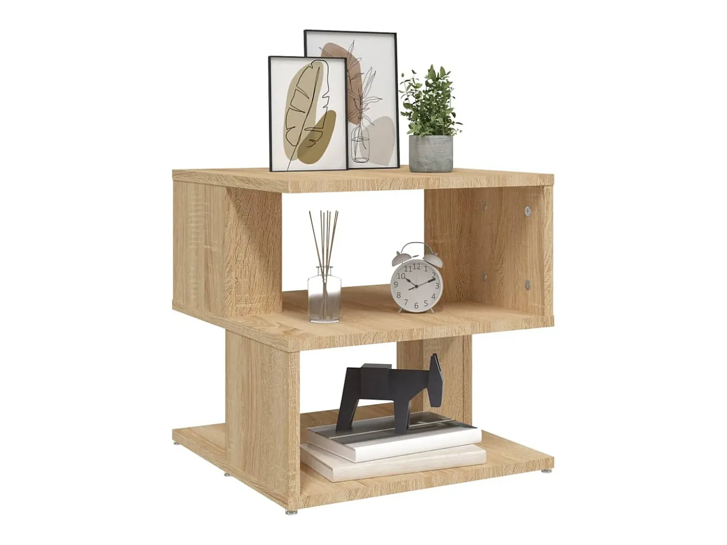 Mesa auxiliar de madera contrachapada roble Sonoma 40x40x40 cm