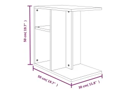 Mesa auxiliar de madera contrachapada gris Sonoma 50x30x50 cm