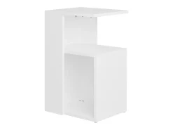 Mesa auxiliar de madera contrachapada blanco 36x30x56 cm