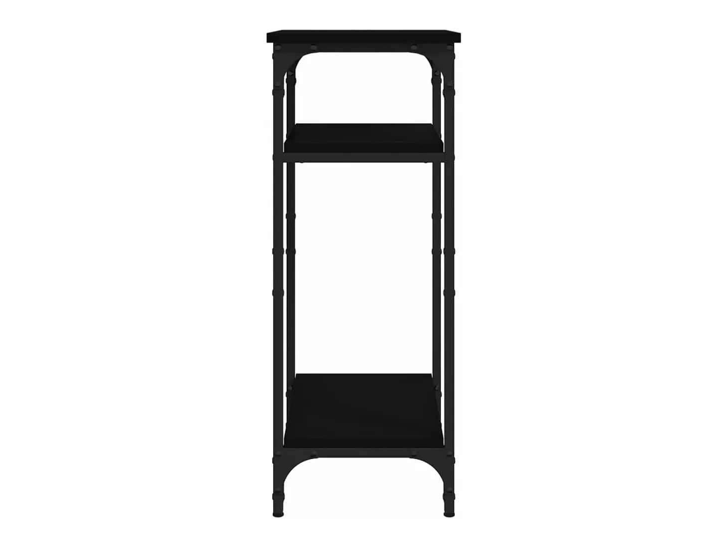 Mesa auxiliar de madera contrachapada negra 40x30x75 cm