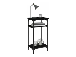 Mesa auxiliar de madera contrachapada negra 40x30x75 cm