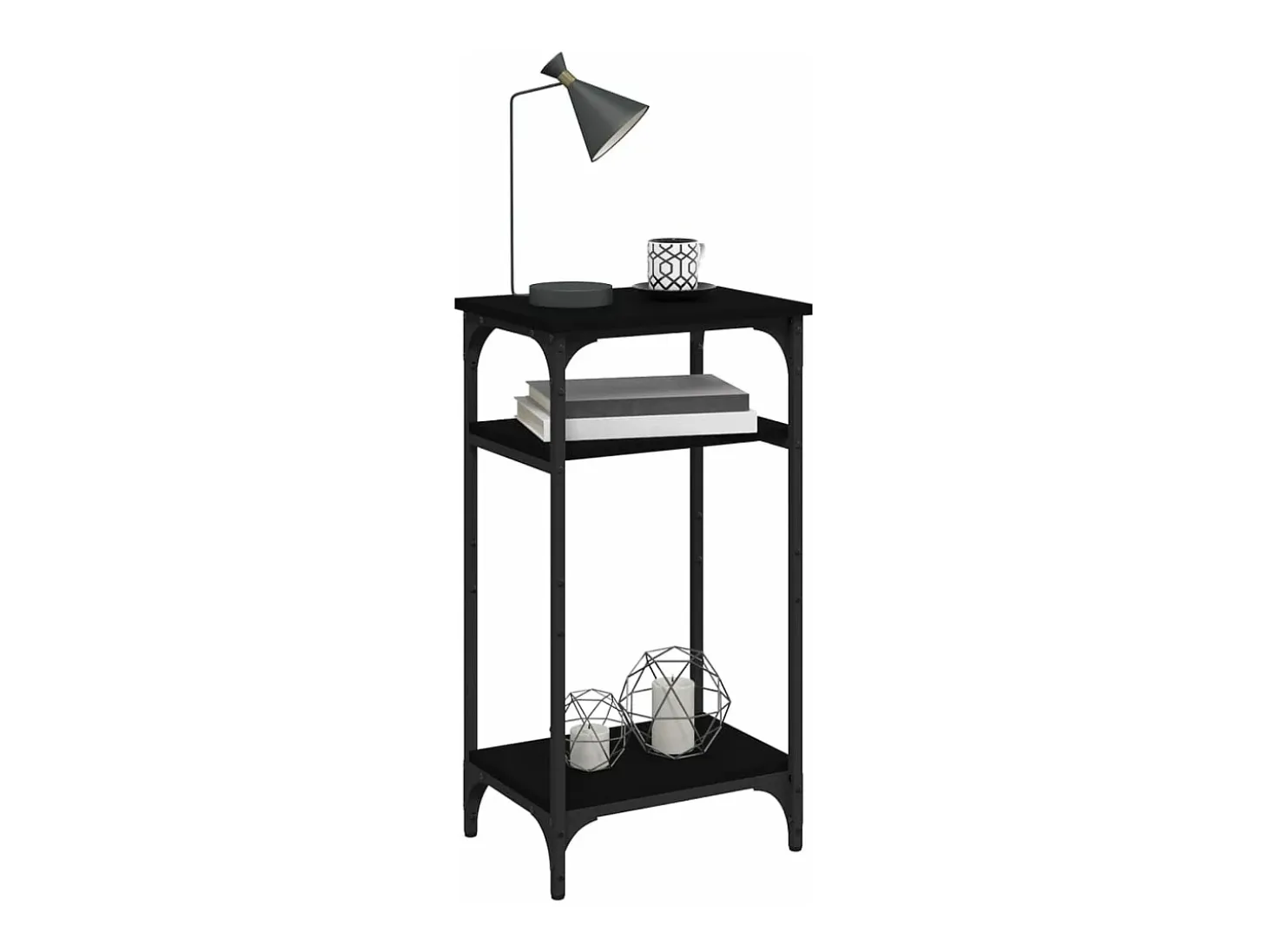 Mesa auxiliar de madera contrachapada negra 40x30x75 cm