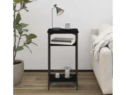 Mesa auxiliar de madera contrachapada negra 40x30x75 cm