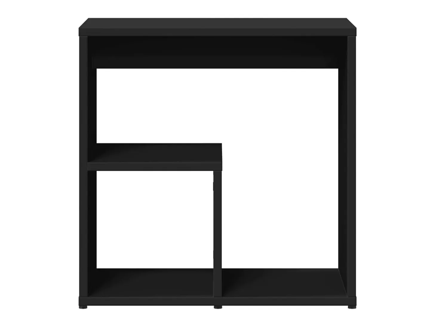 Mesa auxiliar de madera contrachapada negro 50x30x50 cm