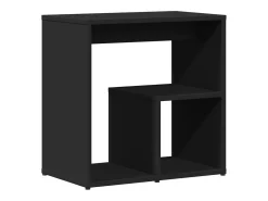 Mesa auxiliar de madera contrachapada negro 50x30x50 cm