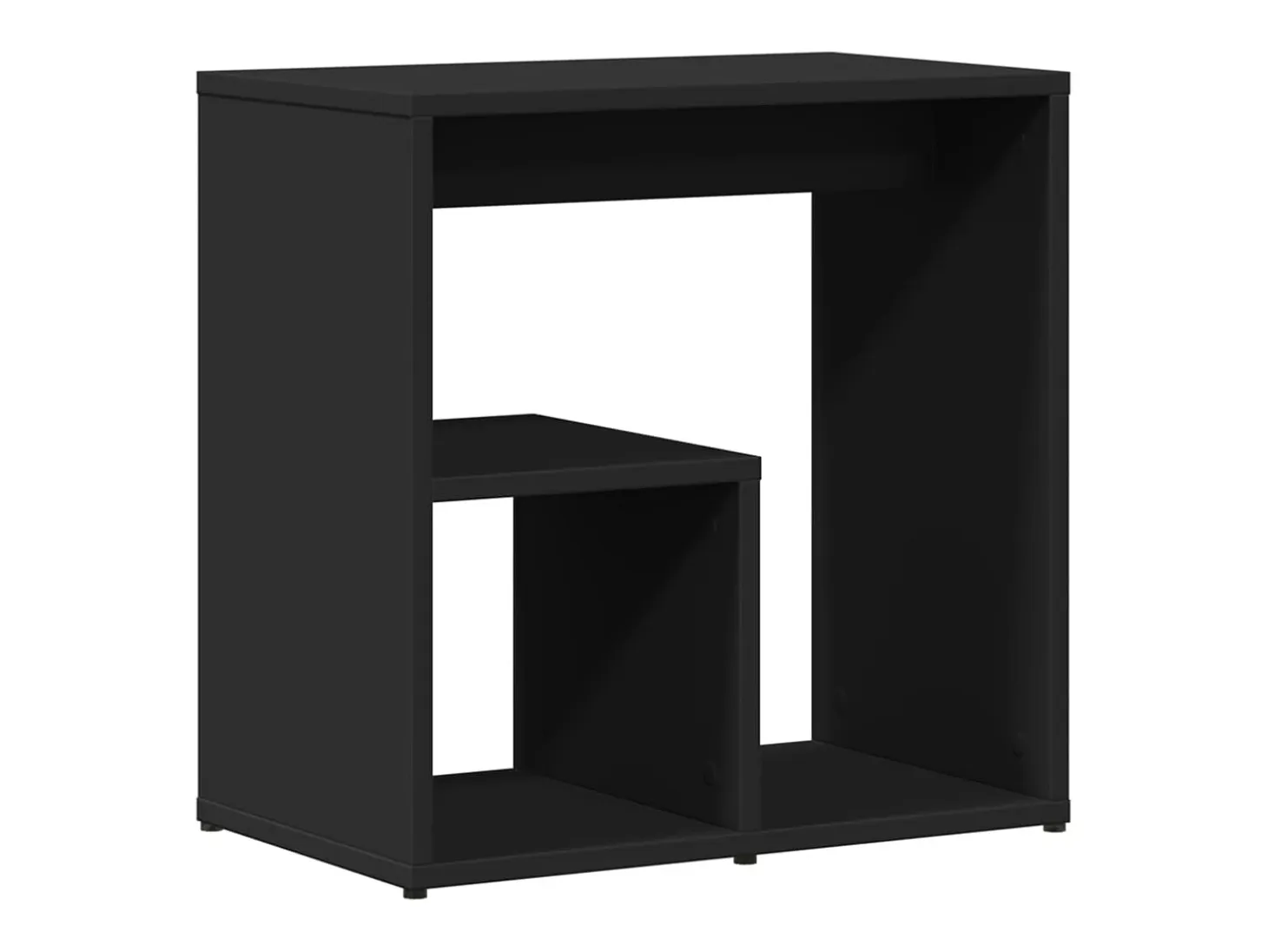 Mesa auxiliar de madera contrachapada negro 50x30x50 cm