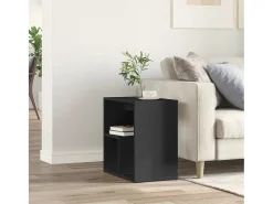 Mesa auxiliar de madera contrachapada negro 50x30x50 cm