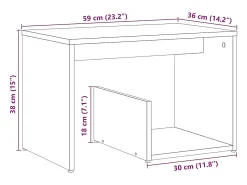 Mesa auxiliar de madera de ingeniería roble artisan 59x36x38 cm