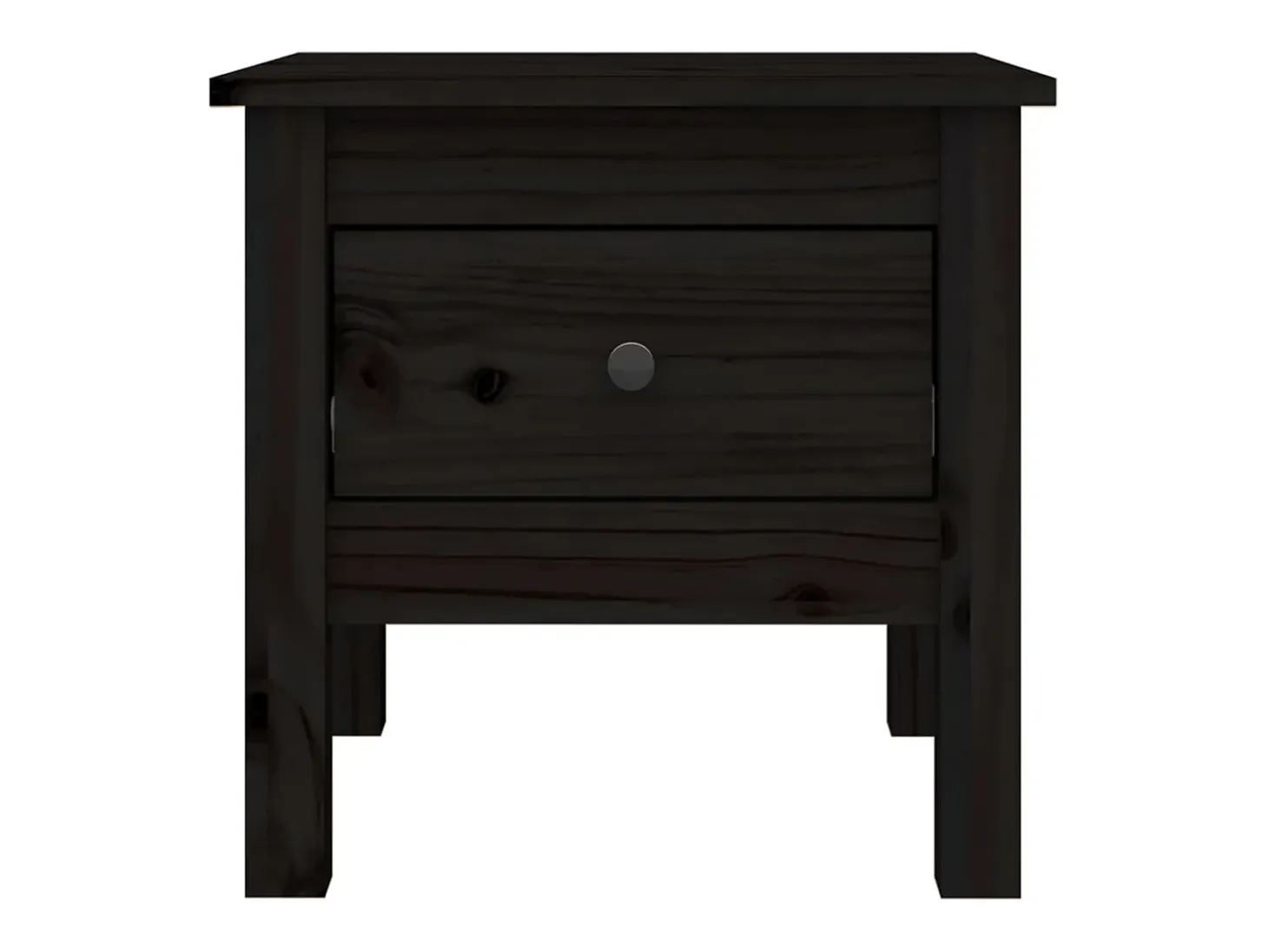Mesa auxiliar de madera maciza de pino negro 40x40x39 cm