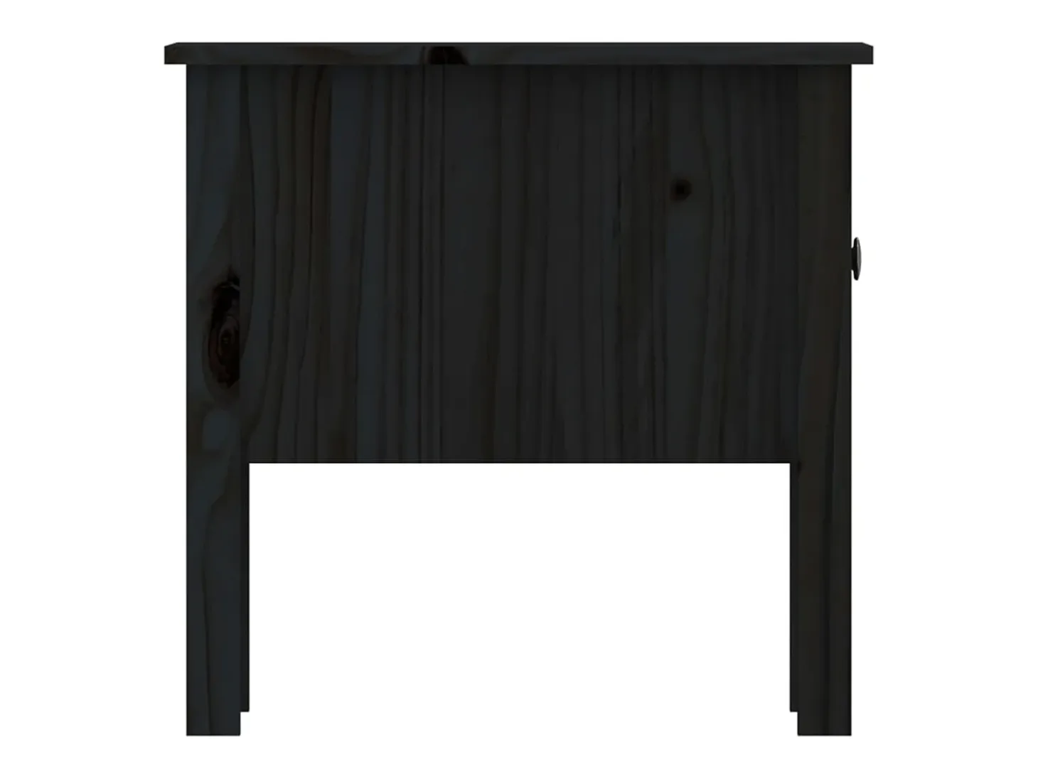 Mesa auxiliar de madera maciza de pino negro 50x50x49 cm