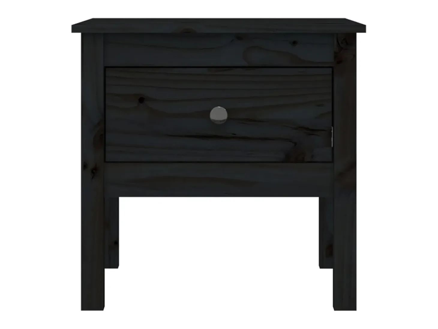 Mesa auxiliar de madera maciza de pino negro 50x50x49 cm