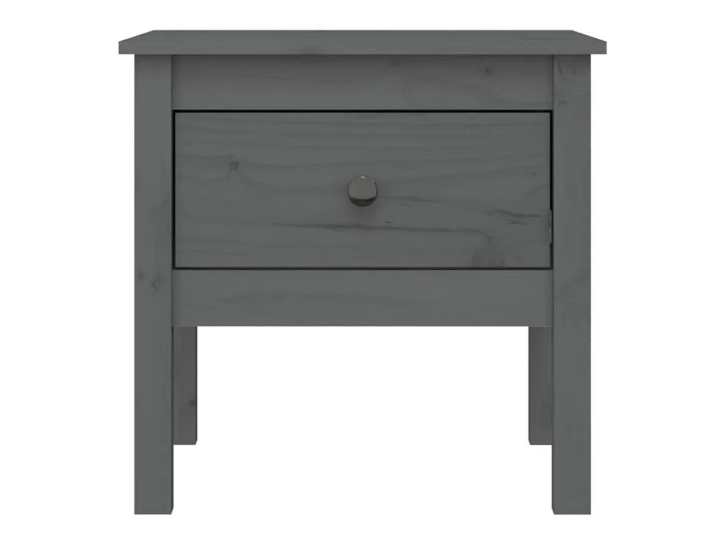 Mesa auxiliar de madera maciza de pino gris 50x50x49 cm