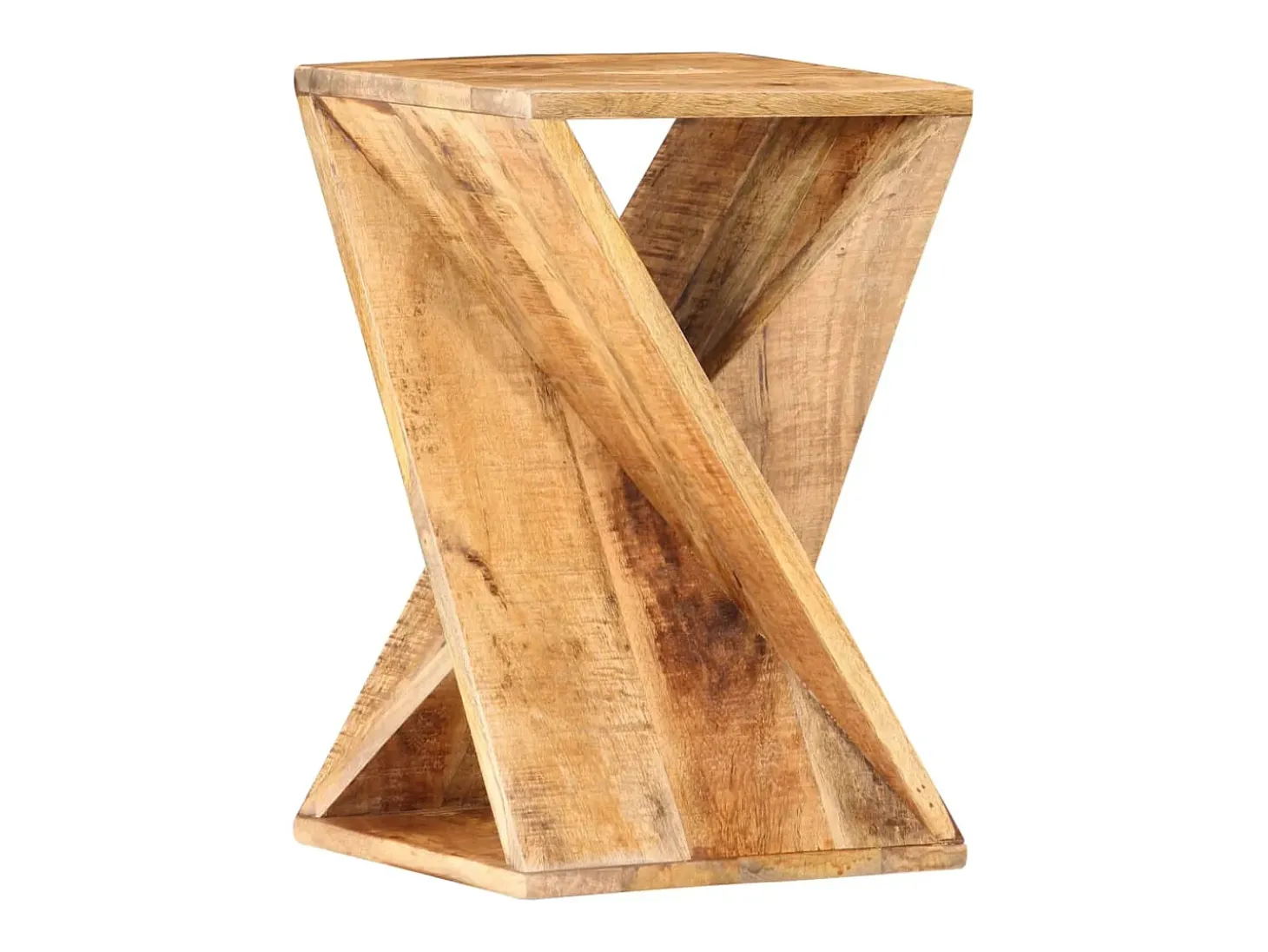 Mesa auxiliar de madera maciza de mango 35x35x55 cm