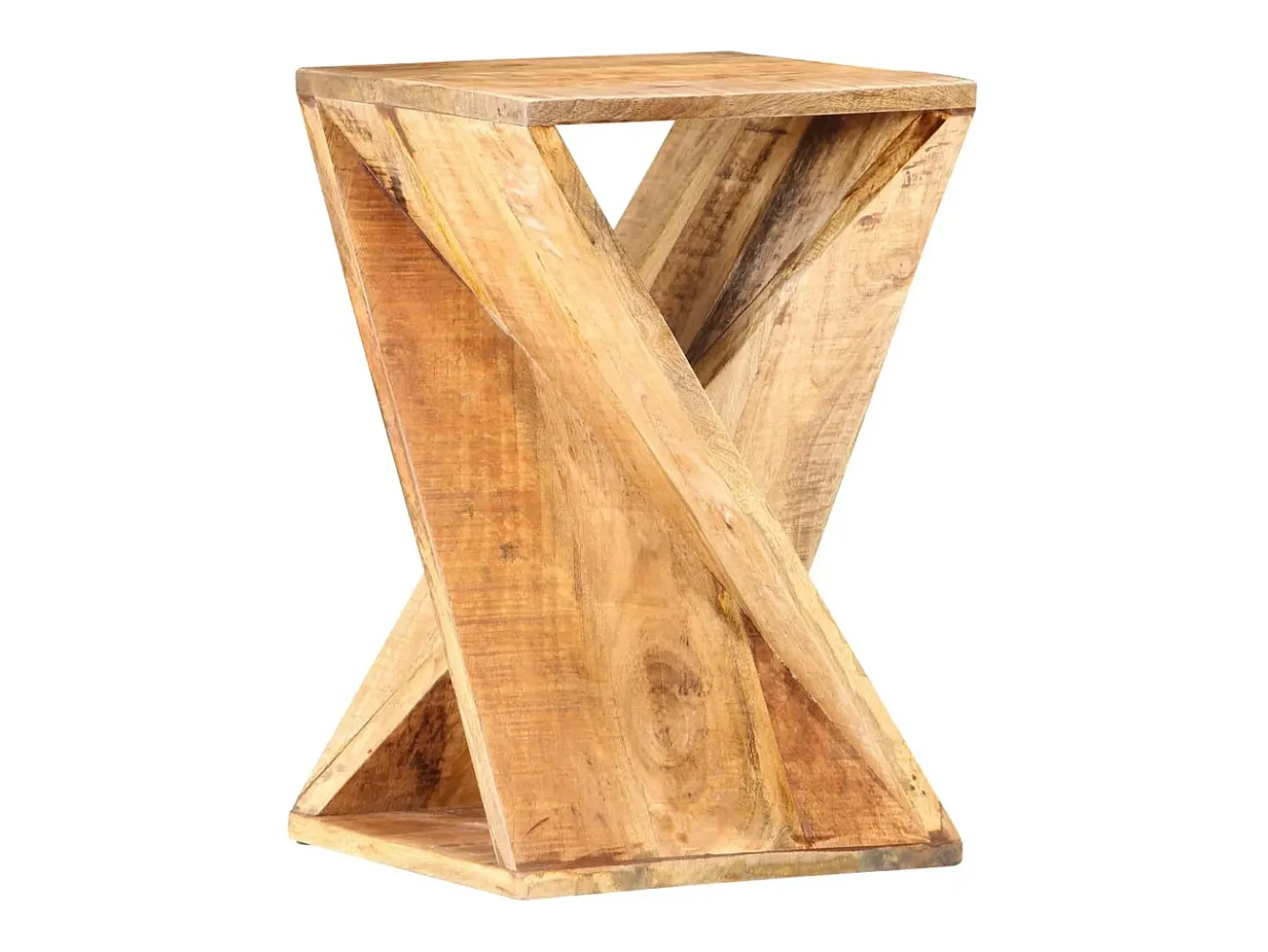 Mesa auxiliar de madera maciza de mango 35x35x55 cm
