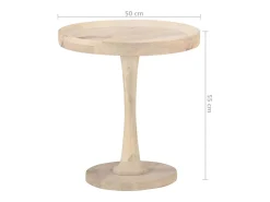 Mesa auxiliar de madera maciza de mango Ø50x55 cm