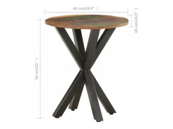 Mesa auxiliar de madera maciza reciclada 48x48x56 cm