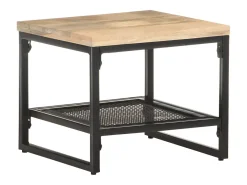 Mesa auxiliar de madera maciza de mango 40x40x35 cm