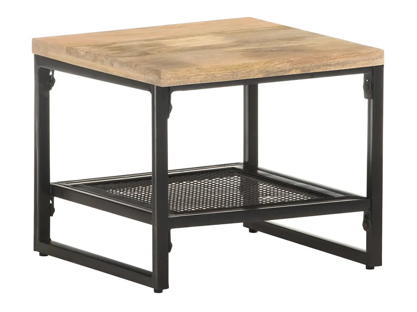 Mesa auxiliar de madera maciza de mango 40x40x35 cm